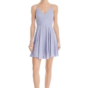 AQUA periwinkle polka dotted dress